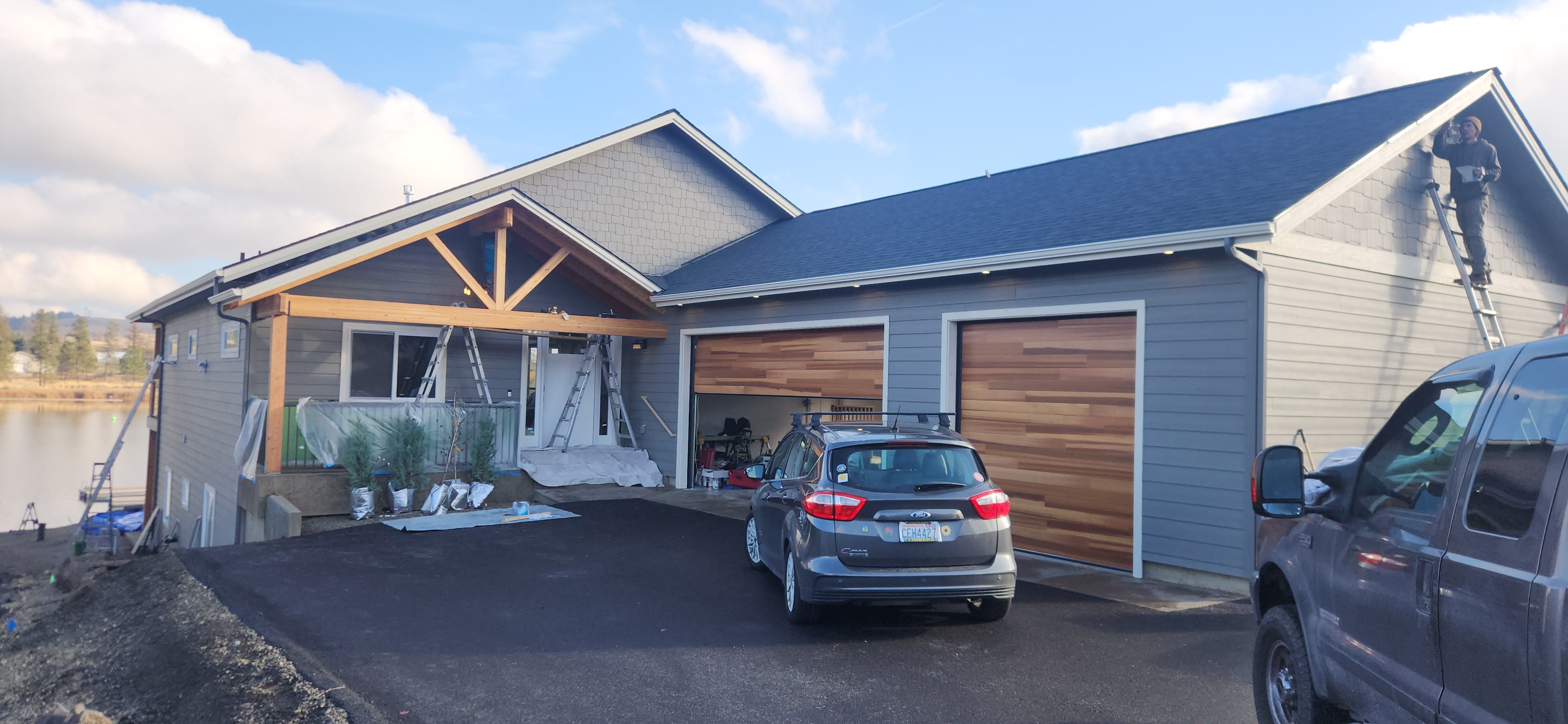 A custom home being built